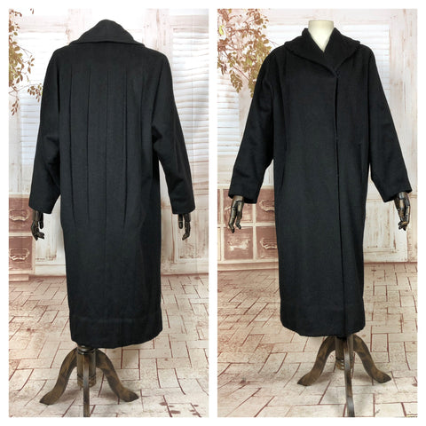 LAYAWAY PAYMENT 3 OF 3 - RESERVED FOR SAIRA - Fabulous Late 1920s 20s / Early 1930s 30s Volup Black Vintage Coat With Pleated Back
