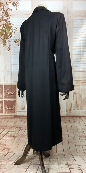 LAYAWAY PAYMENT 2 OF 3 - RESERVED FOR SARAH - PLEASE DO NOT PURCHASE - Original Volup Vintage 1940s 40s Black Belted Gabardine Coat