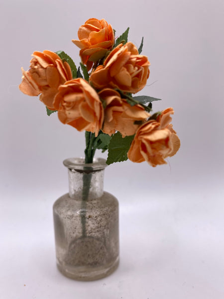 Gorgeous Vintage Orange Flower Rose Bouquet Buttonhole Boutonnière