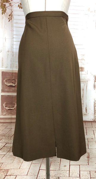 Gorgeous Original 1940s Vintage Chocolate Brown Gabardine Skirt Suit