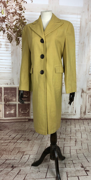 Original 1940s 40s Vintage Chartreuse Mustard Wool Coat