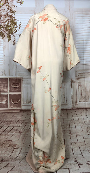 Stunning Original 1950s 50s Vintage Blush Pink Kimono Robe