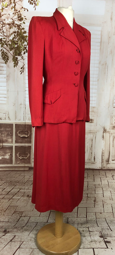 Fabulous Original Volup Vintage 1940s 40s Red Gabardine Suit By Van Ho ...