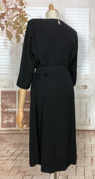 Gorgeous Original 1940s 40s Vintage Black Beaded Cocktail Dress