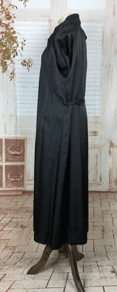 LAYAWAY PAYMENT 2 OF 3 - RESERVED FOR SARAH - PLEASE DO NOT PURCHASE - Original Volup Vintage 1940s 40s Black Belted Gabardine Coat