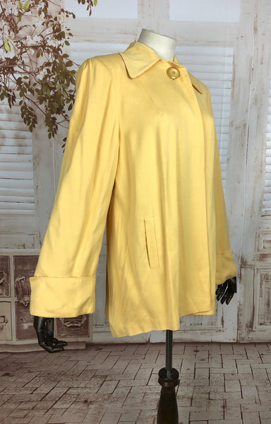 LAYAWAY PAYMENT 1 OF 2 - RESERVED FOR KELLY - Original 1940s 40s Vintage Gabardine Gab Canary Yellow Swing Coat