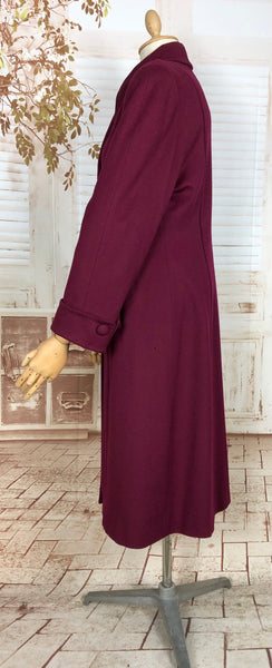 Exquisite Original 1940s Volup Vintage Burgundy Wine Princess Coat