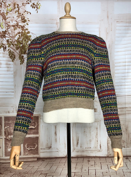 LAYAWAY PAYMENT 2 OF 2 - RESERVED FOR BETHEA - Fabulous Original Late 1930s / Early 1940s Knitted Puff Sleeve Sweater