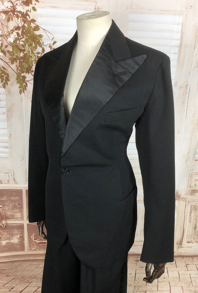 Original 1930s 30s Vintage Black Marlene Dietrich Style Dinner Suit