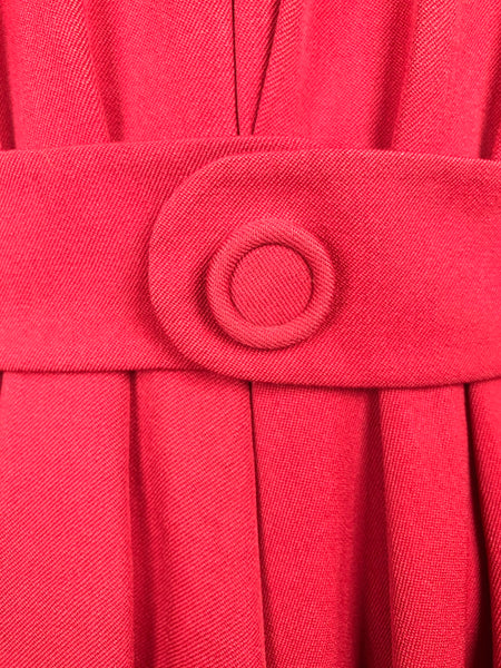 Incredible Original 1940s 40s Vintage Red Gabardine Fit And Flare Princess Coat