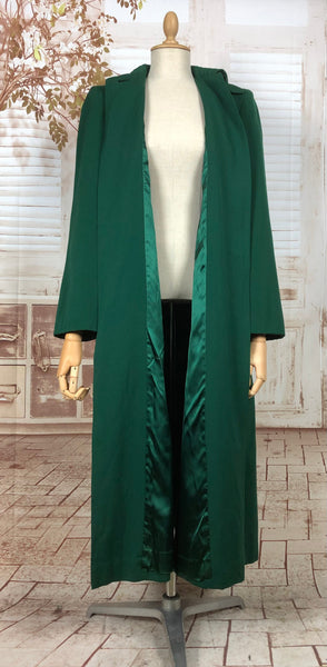 Incredible Original 1940s 40s Vintage Emerald Green Swing Coat By Bullocks Sportswear